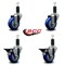 Service Caster 3.5'' Blue Poly Wheel Swivel 1-1/4'' Expanding Stem Caster Set 2 Brakes, 4PK SCC-EX20S3514-PPUB-BLUE-2-PLB-2-114 - alternate 3
